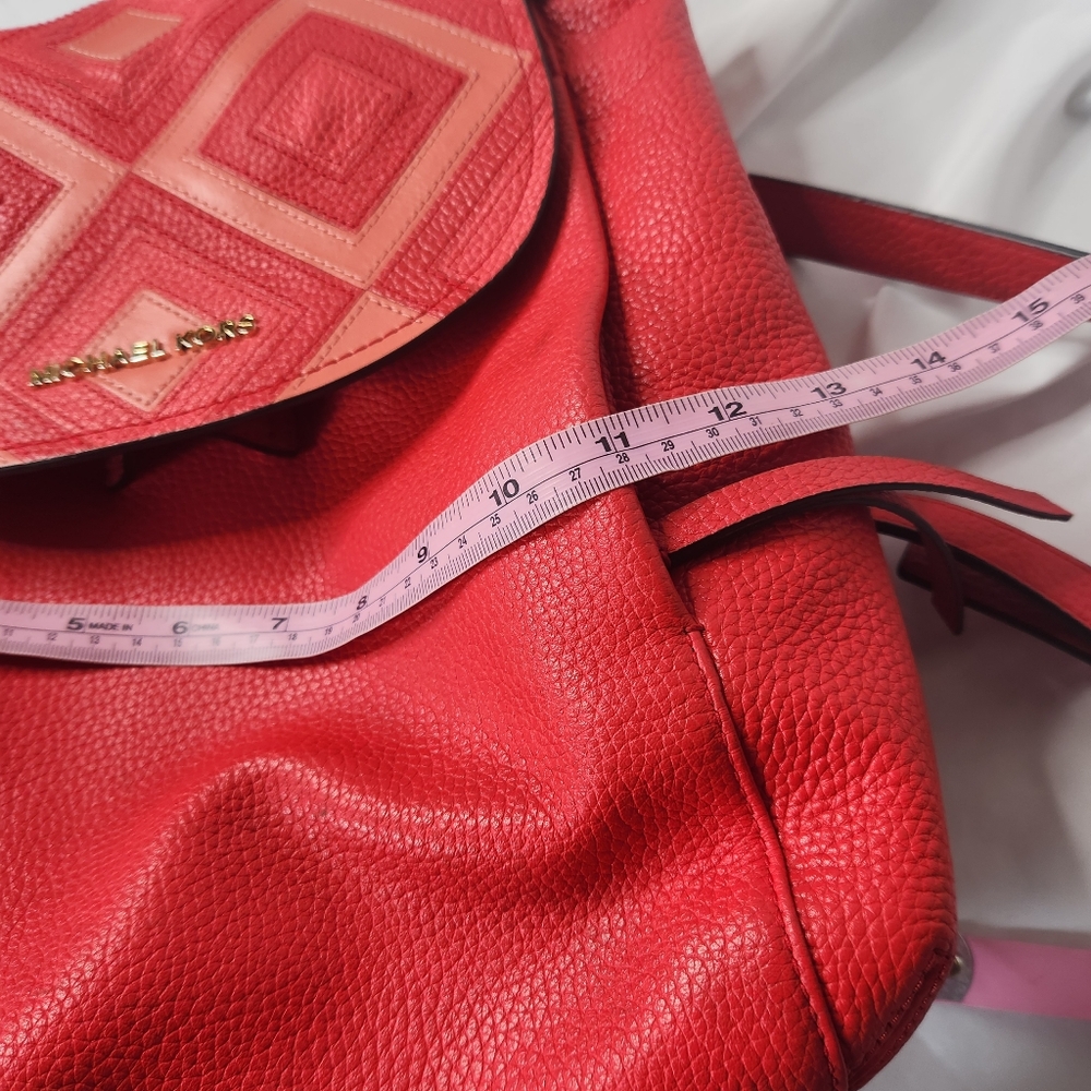 Michael Kors Red Riley Backpack - Picture 15 of 16